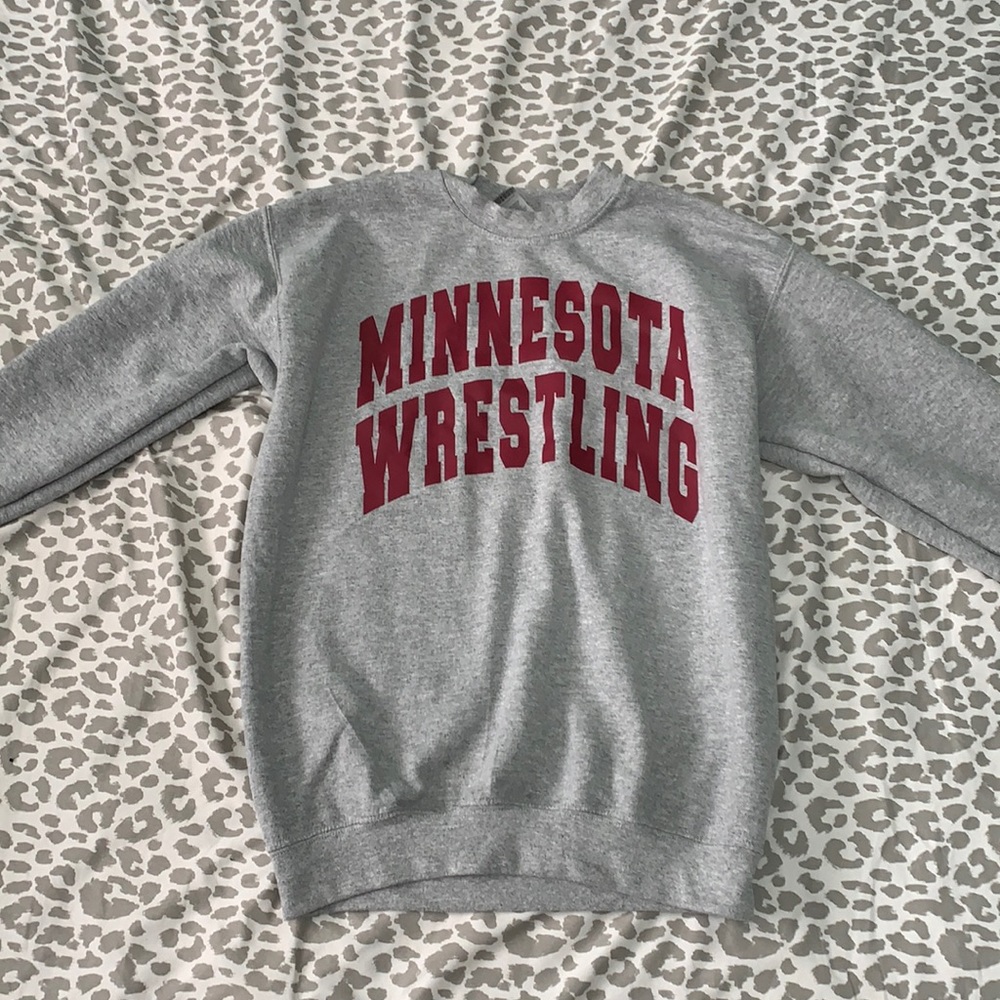 grey Minnesota wrestling crew neck